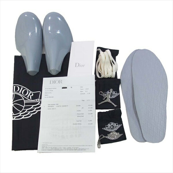 NIKE ナイキ × ディオール Dior 20SS AIR JORDAN 1 LOW OG DIOR CN8608-002 エアジョーダン スニーカー グレー系 26.5cm【新古品】【未使用】【中古】