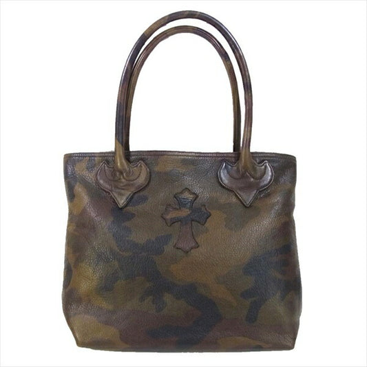 CHROME HEARTS クロムハーツ（原本無） FS TOTE タンクカモ 迷彩 レザー トート バッグ ブラウン系【中古】