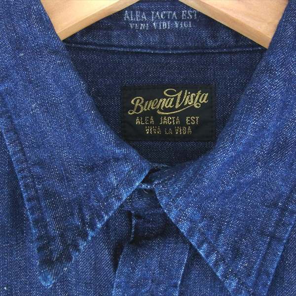 BUENA VISTA ブエナビスタ リネンブレンド バック刺繍  リジッドデニム 長袖シャツ インディゴブルー系 インディゴブルー系 M【中古】