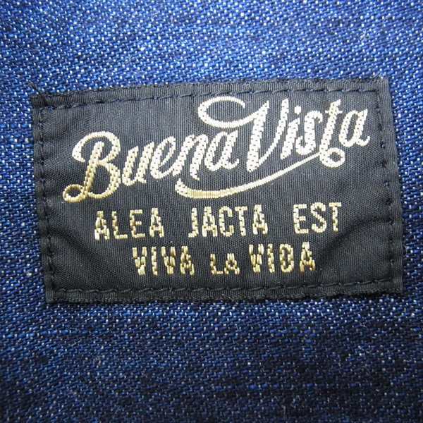 BUENA VISTA ブエナビスタ リネンブレンド バック刺繍  リジッドデニム 長袖シャツ インディゴブルー系 インディゴブルー系 M【中古】