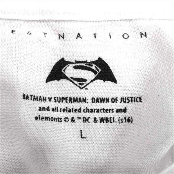 ESTNATION エストネーション バットマン ラインストーン Tシャツ 白系 白系 L【新古品】【未使用】【中古】