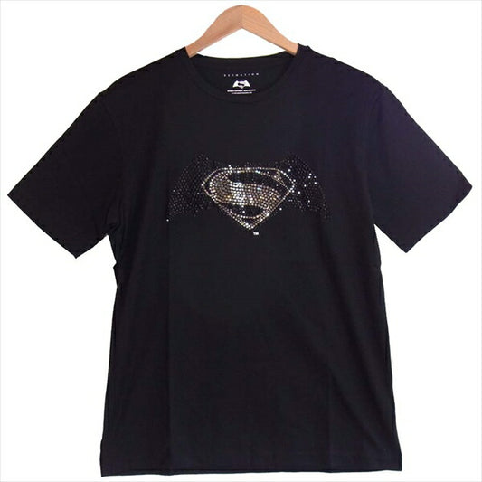 ESTNATION エストネーション スーパーマン ラインストーン Tシャツ 黒系 黒系 L【新古品】【未使用】【中古】