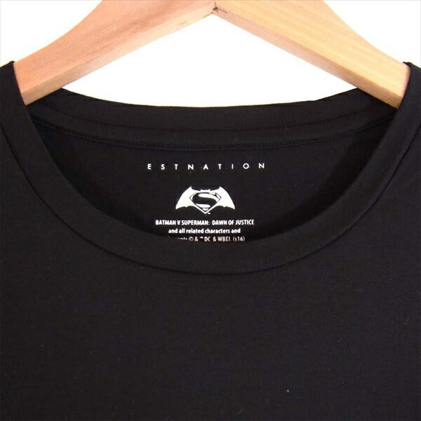 ESTNATION エストネーション スーパーマン ラインストーン Tシャツ 黒系 黒系 L【新古品】【未使用】【中古】
