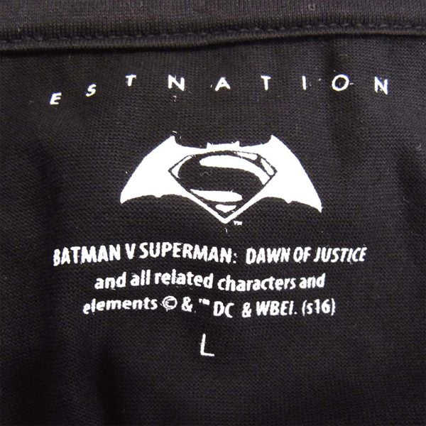 ESTNATION エストネーション スーパーマン ラインストーン Tシャツ 黒系 黒系 L【新古品】【未使用】【中古】