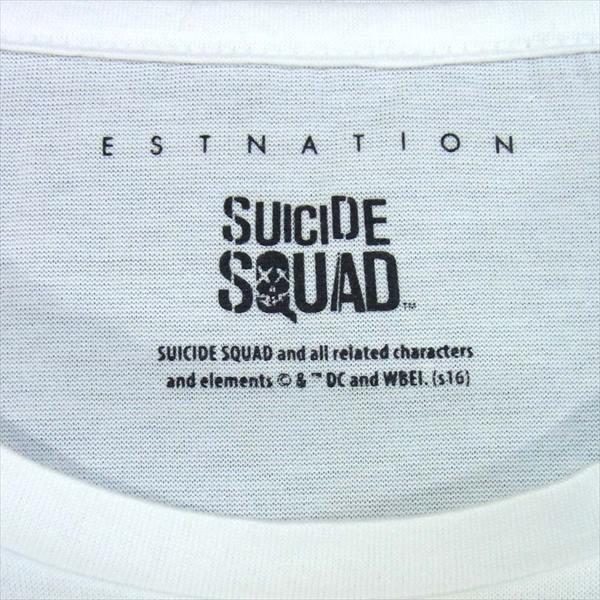 ESTNATION エストネーション スーサイドスクワッド ラインストーン Tシャツ 白系 白系 L【新古品】【未使用】【中古】