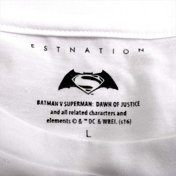 ESTNATION エストネーション バットマン ラインストーン Tシャツ 白系 白系 L【新古品】【未使用】【中古】