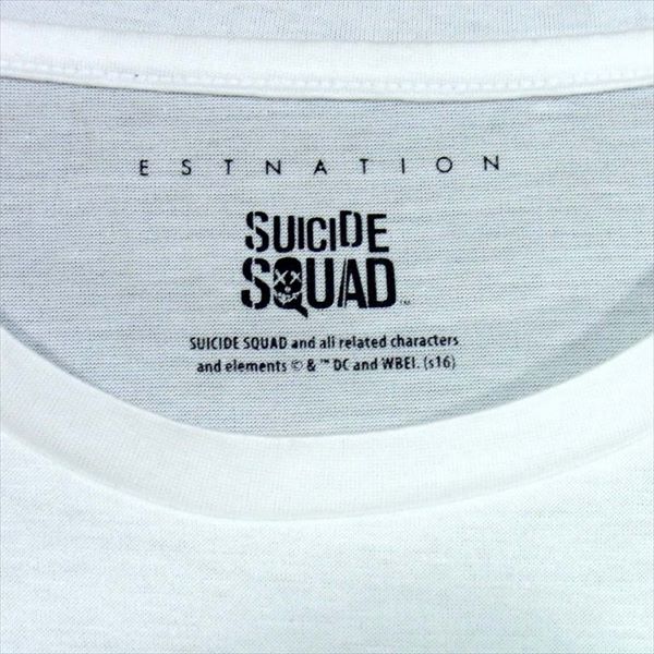 ESTNATION エストネーション スーサイドスクワッド ラインストーン Tシャツ 白系 白系 L【新古品】【未使用】【中古】