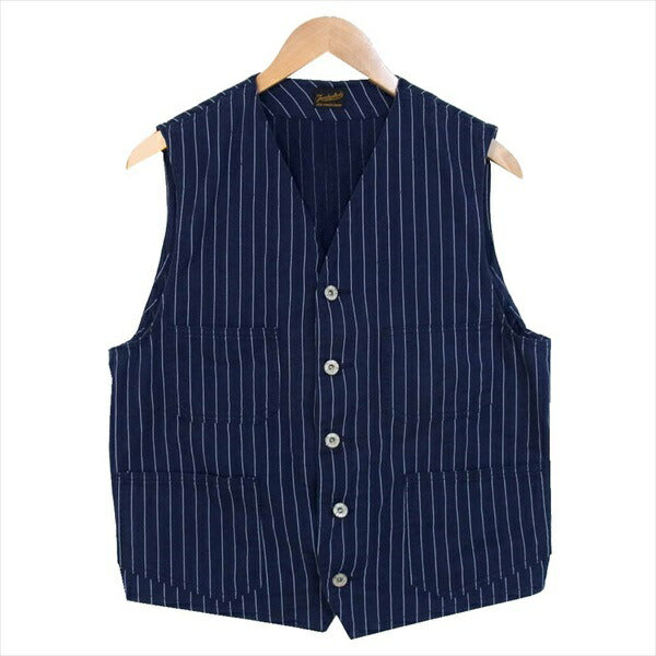 TENDERLOIN テンダーロイン T-ENGINEER VEST エンジニア ストライプベスト ベスト ジレ ネイビー系 ネイビー系 S【中古】