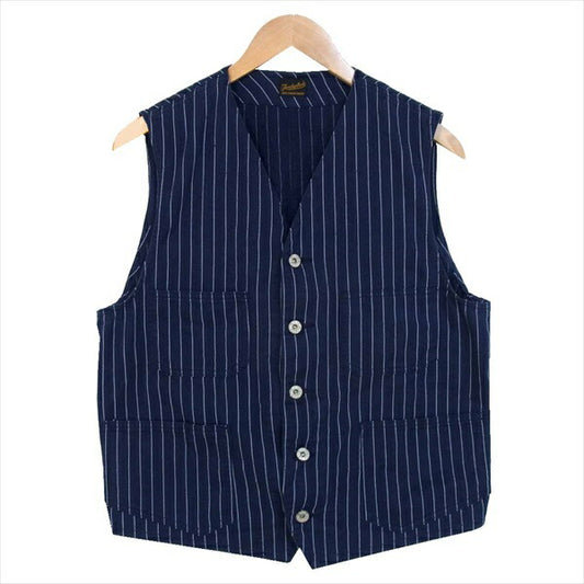 TENDERLOIN テンダーロイン T-ENGINEER VEST エンジニア ストライプベスト ベスト ジレ ネイビー系 ネイビー系 S【中古】