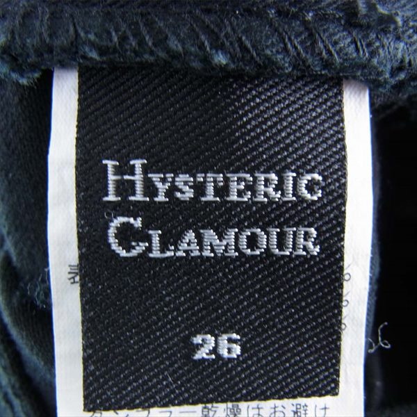 HYSTERIC GLAMOUR ヒステリックグラマー 05191AP03 GHOST WOLVES COLLAGE PT パッチ リメイク スリム パンツ 黒系 26インチ【美品】【中古】