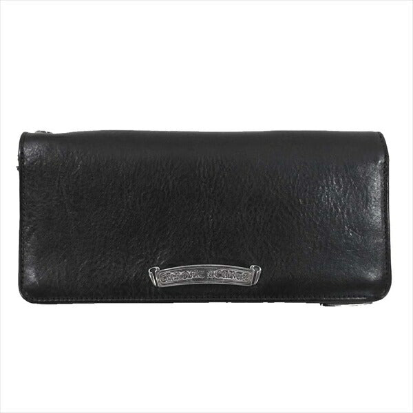 CHROME HEARTS クロムハーツ（原本有） 国内正規店原本付属 LNG SNGL FOLD TIPS シングルフォールド ウォレット ヘビーレザー ウォレット 黒系【中古】