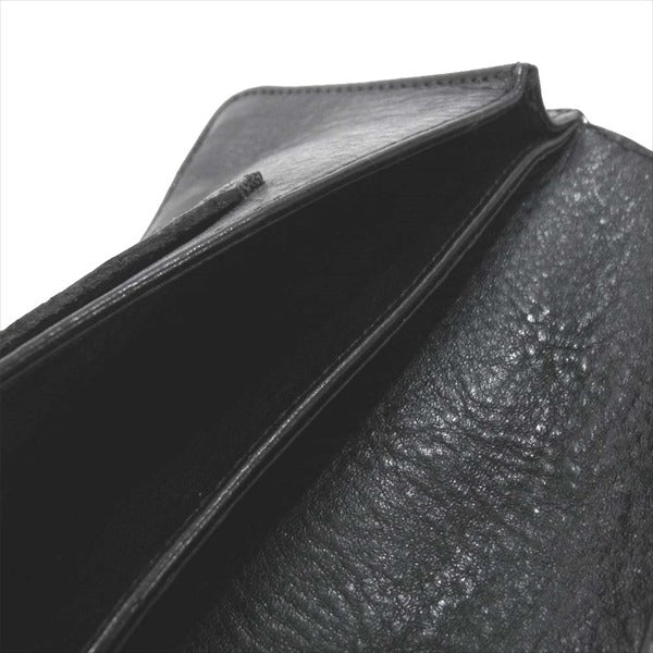 CHROME HEARTS クロムハーツ（原本有） 国内正規店原本付属 LNG SNGL FOLD TIPS シングルフォールド ウォレット ヘビーレザー ウォレット 黒系【中古】