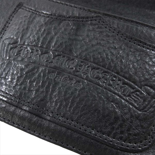 CHROME HEARTS クロムハーツ（原本有） 国内正規店原本付属 LNG SNGL FOLD TIPS シングルフォールド ウォレット ヘビーレザー ウォレット 黒系【中古】