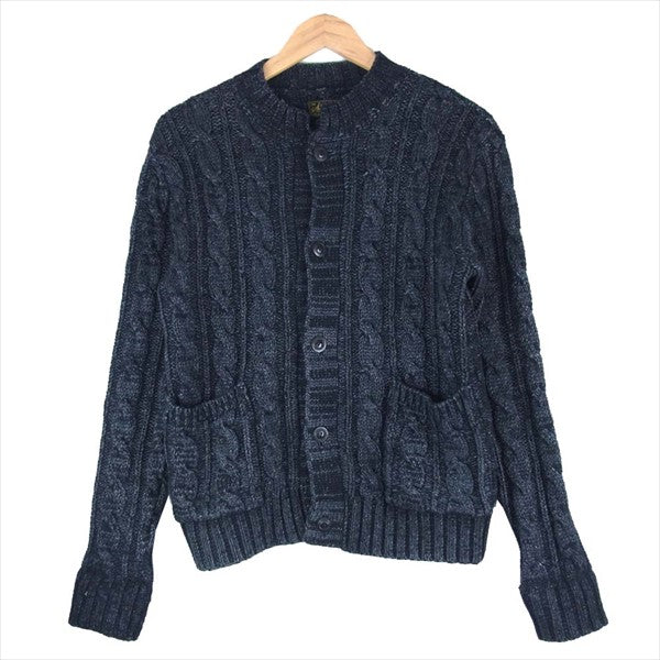 Stevenson Overall Co. スティーブンソンオーバーオール CC1-BI Indigo Cable Knitted Cardigan ケーブルニット カーディガン チャコール系 S【中古】