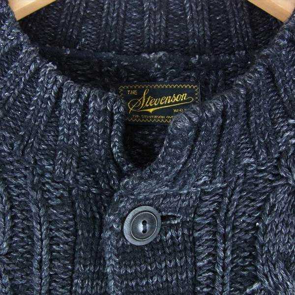 Stevenson Overall Co. スティーブンソンオーバーオール CC1-BI Indigo Cable Knitted Cardigan ケーブルニット カーディガン チャコール系 S【中古】