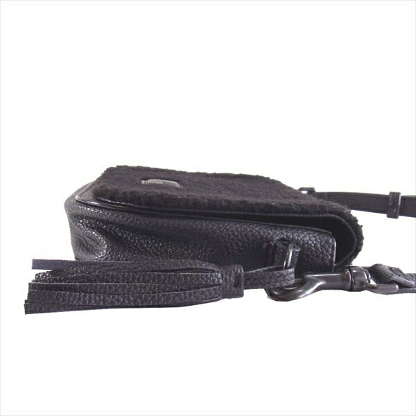 WOOLRICH ウールリッチ WWBAG0164 フリース切替 ミニ ショルダー バッグ ショルダーバッグ 黒系【中古】