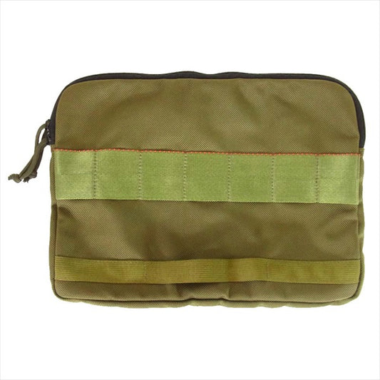 BRIEFING ブリーフィング 未使用品 ビームスプラス BEAMS PLUS 別注 2WAY DOCUMENT CASE リバーシブル ドキュメント ケース バッグ カーキ(オリーブグリーン)系【極上美品】【中古】