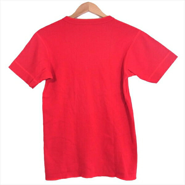 The REAL McCOY'S ザリアルマッコイズ ヘンリーネック 半袖 Tシャツ レッド系 M【美品】【中古】