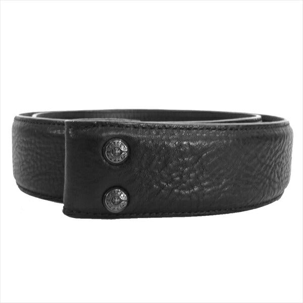 CHROME HEARTS クロムハーツ（原本無） レザーストラップ バックル無し ベルト ブラック系 30【中古】