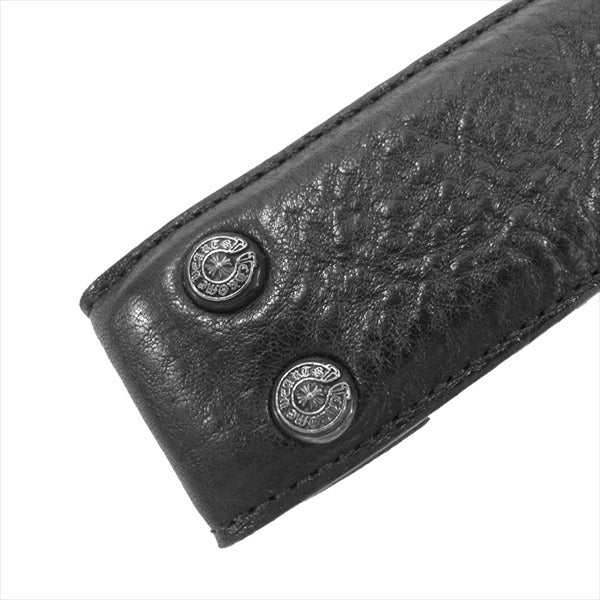 CHROME HEARTS クロムハーツ（原本無） レザーストラップ バックル無し ベルト ブラック系 30【中古】