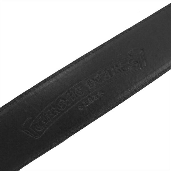 CHROME HEARTS クロムハーツ（原本無） レザーストラップ バックル無し ベルト ブラック系 30【中古】
