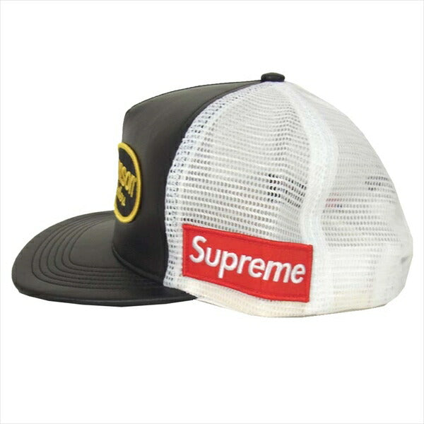 Supreme シュプリーム × バンソン VANSON 20SS Mesh Back 5-Panel レザー切替 5パネル メッシュ キャップ ブラック系【美品】【中古】