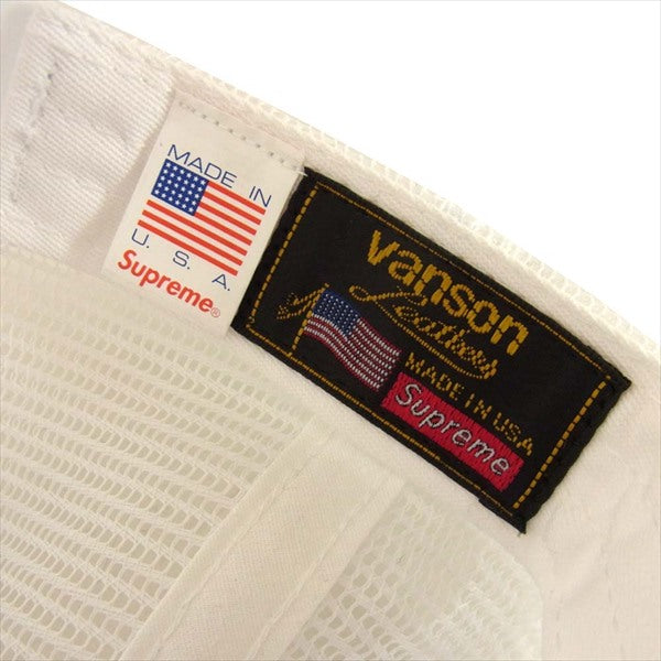 Supreme シュプリーム × バンソン VANSON 20SS Mesh Back 5-Panel レザー切替 5パネル メッシュ キャップ ブラック系【美品】【中古】