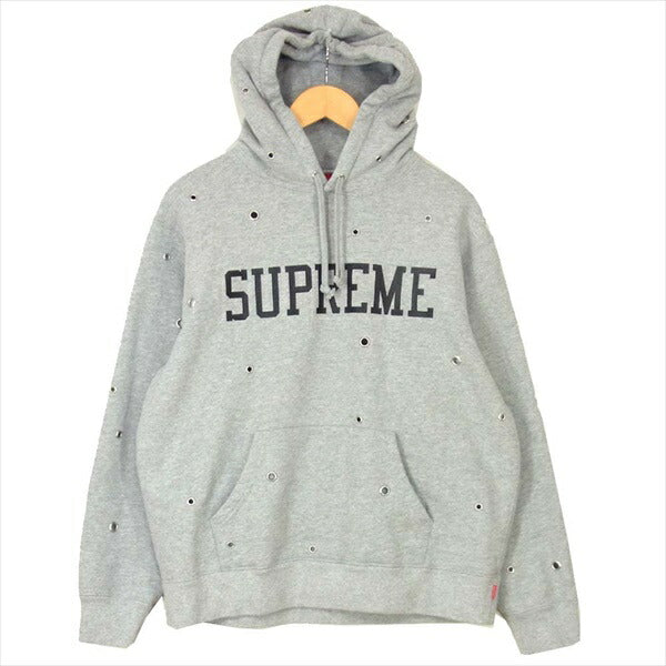 Supreme シュプリーム 20SS Eyelet Hooded Sweatshirt アイレット プルオーバー パーカー グレー系 S【美品】【中古】