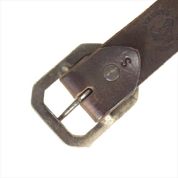 HYSTERIC GLAMOUR ヒステリックグラマー × オールドスタッズ OLD STUD レザー切替 ロゴスタッズ テープ ベルト ブラウン系 ブラウン系 S【中古】