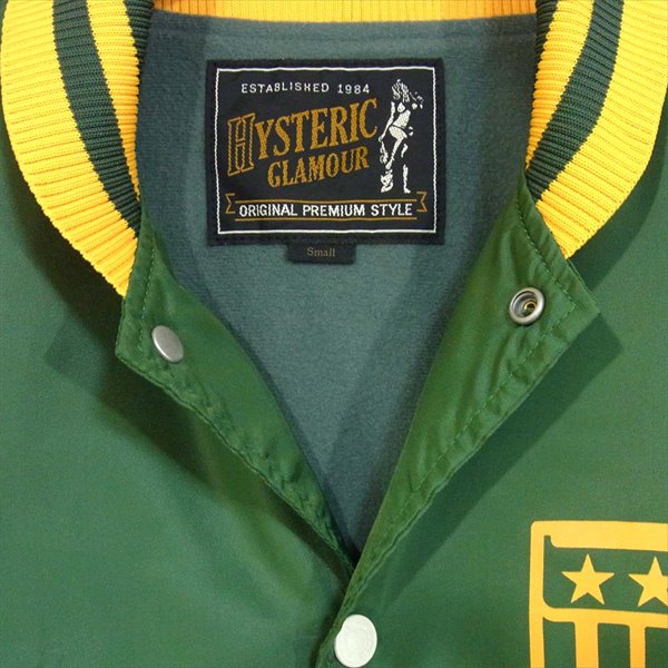 HYSTERIC GLAMOUR ヒステリックグラマー 02173AB02 17AW HYS LOGO PT コーチ ジャケット グリーン系 S【美品】【中古】