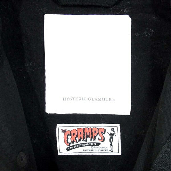 HYSTERIC GLAMOUR ヒステリックグラマー 0263AB10 16AW CRAMPS WHAT’S BEHIND THE MASK 刺繍 ジャケット 黒系 S【中古】