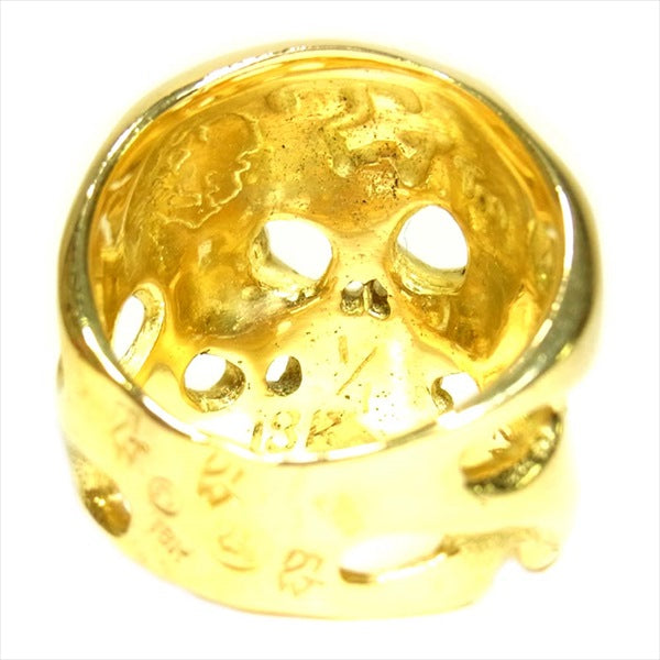 TRAVIS WALKER トラヴィスワーカー 18K OQ SKULL RING 18金 スカル リング ゴールド 22~23号【中古】