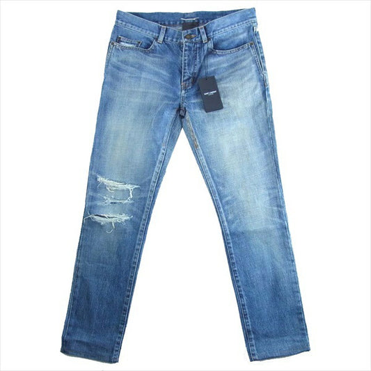 SAINT LAURENT サンローラン 国内正規品 18AW BMC527509 DESTROYED デストロイジーンズ デニム パンツ インディゴブルー系 31【新古品】【未使用】【中古】