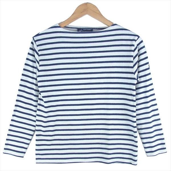 SAINT JAMES セントジェームス OUESSANT ウエッソン ボーダー レディース カットソー ネイビー×ホワイト USA 32【中古】
