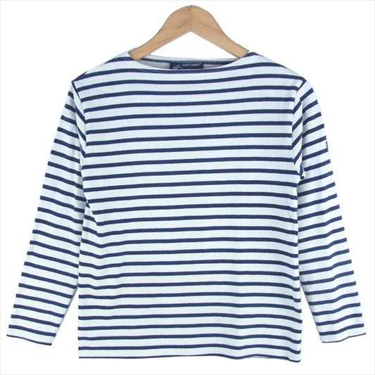 SAINT JAMES セントジェームス OUESSANT ウエッソン ボーダー レディース カットソー ネイビー×ホワイト USA 32【中古】