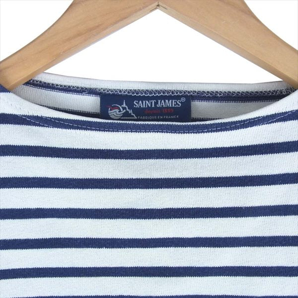 SAINT JAMES セントジェームス OUESSANT ウエッソン ボーダー レディース カットソー ネイビー×ホワイト USA 32【中古】