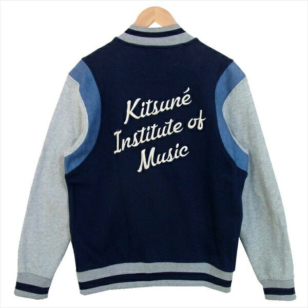 MAISON KITSUNE メゾンキツネ KML-1551-B 刺繍 スウェットスタジャン スウェット スタジャン ネイビー系  ネイビー系 M【中古】