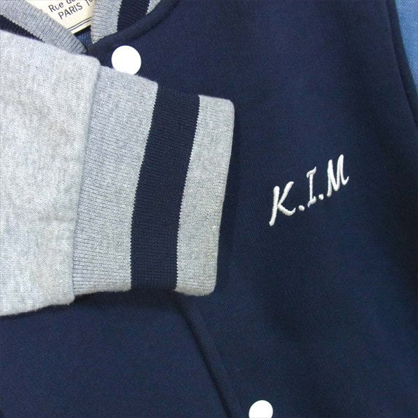 MAISON KITSUNE メゾンキツネ KML-1551-B 刺繍 スウェットスタジャン スウェット スタジャン ネイビー系  ネイビー系 M【中古】