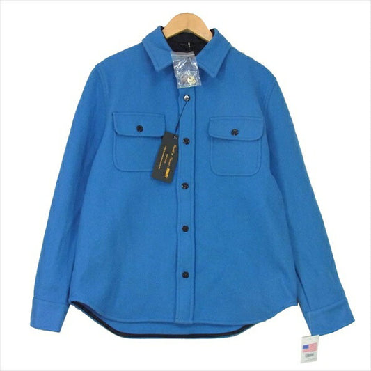 FIDELITY フェデリティー 24139Ｒ CPO Shrit Jacket メルトン ウール 長袖シャツ ブルー系 XL【美品】【中古】