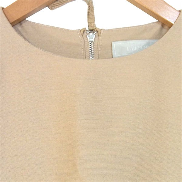 セルフォード CWF0194016 シルク ウール Aライン レディース ワンピース ベージュ系 ベージュ系 38【極上美品】【中古】