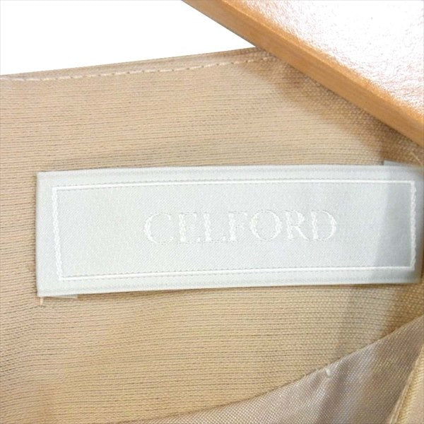 セルフォード CWF0194016 シルク ウール Aライン レディース ワンピース ベージュ系 ベージュ系 38【極上美品】【中古】