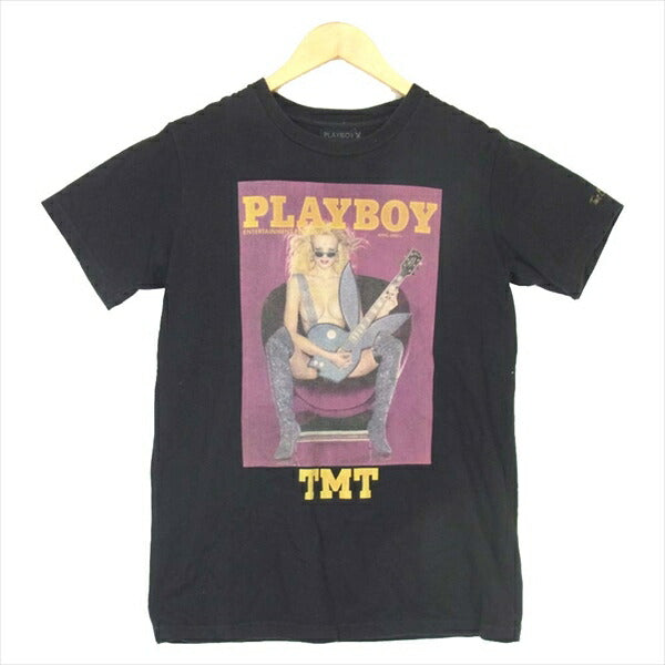 TMT ティーエムティー プレイボーイ PLAYBOY ギターガール 半袖 コットン Tシャツ ブラック系 M【中古】