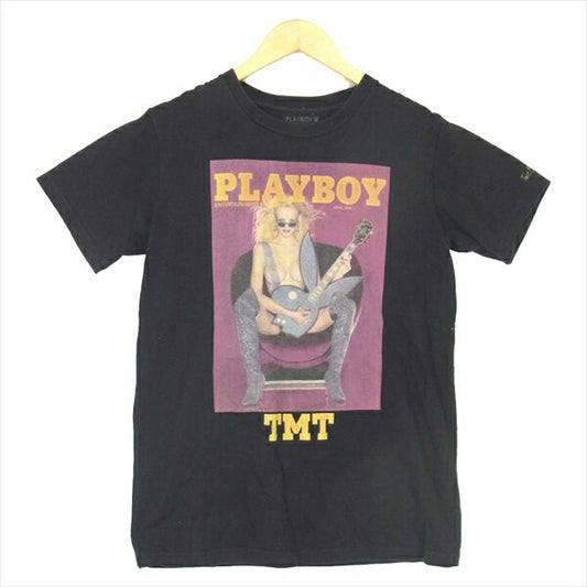 TMT ティーエムティー プレイボーイ PLAYBOY ギターガール 半袖 コットン Tシャツ ブラック系 M【中古】