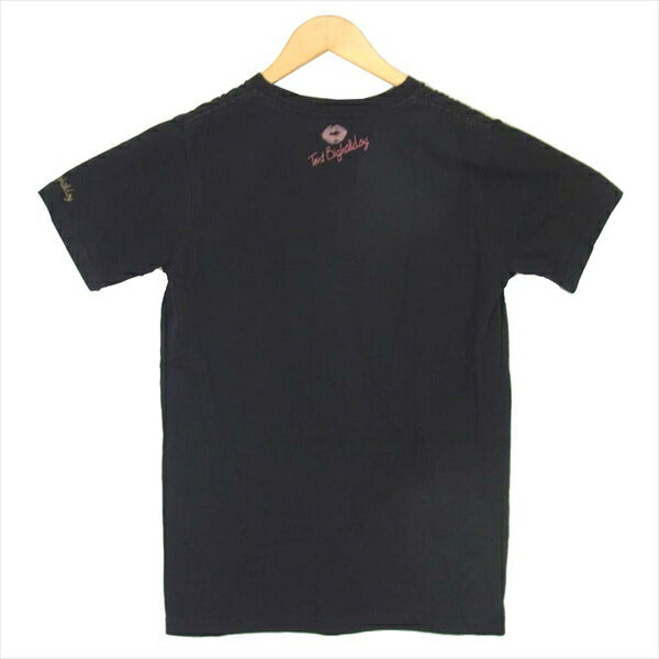 TMT ティーエムティー プレイボーイ PLAYBOY ギターガール 半袖 コットン Tシャツ ブラック系 M【中古】