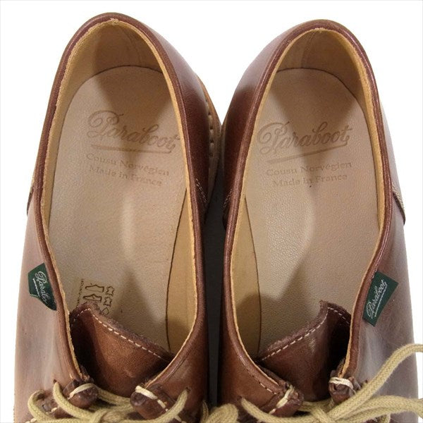 Paraboot パラブーツ 未使用 181103 MICHAEL MARCHE VEG MARRON ミカエル レザー チロリアン シューズ ブラウン系 40.5【美品】【中古】