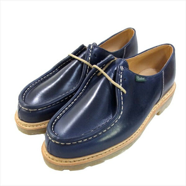 Paraboot パラブーツ 未使用 181110 MICHAEL MARCHE VEG NAVY ミカエル レザー チロリアン シューズ ネイビー系 43【極上美品】【中古】
