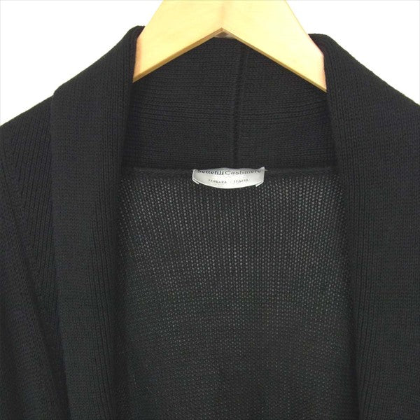 セッテフィーリ カシミア ショールカラー ガウン カーディガン ブラック系 52/L【中古】