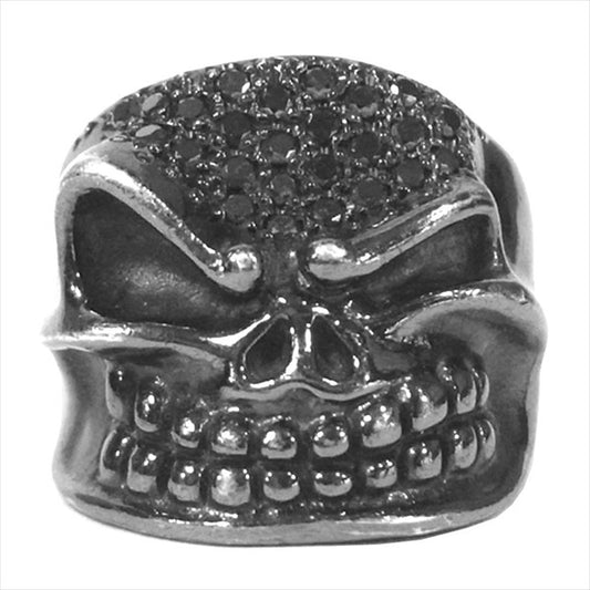 STARLIN GEAR スターリンギア 925 styler slick ster スタイラー スリックスター パヴェ ブラックダイヤ シルバーリング シルバー 11号【中古】