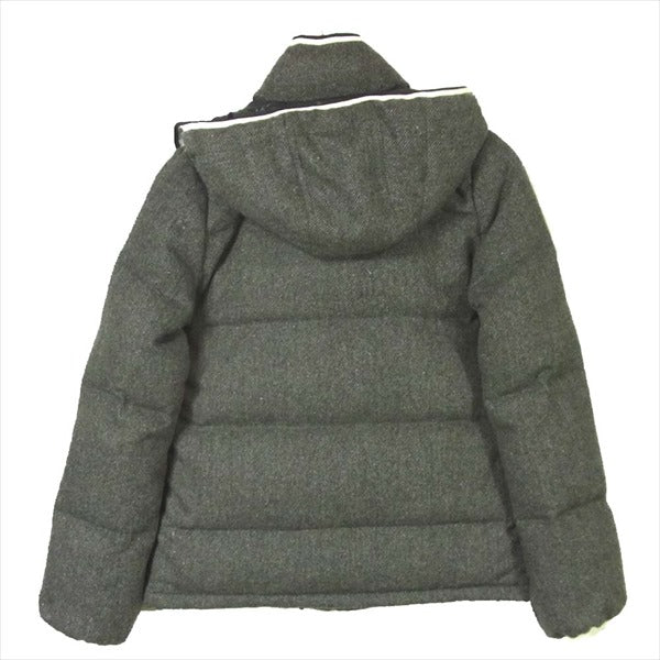 BEAMS ビームス ヘリンボーン フード ダウン ジャケット チャコール系 サイズ表記なし【中古】