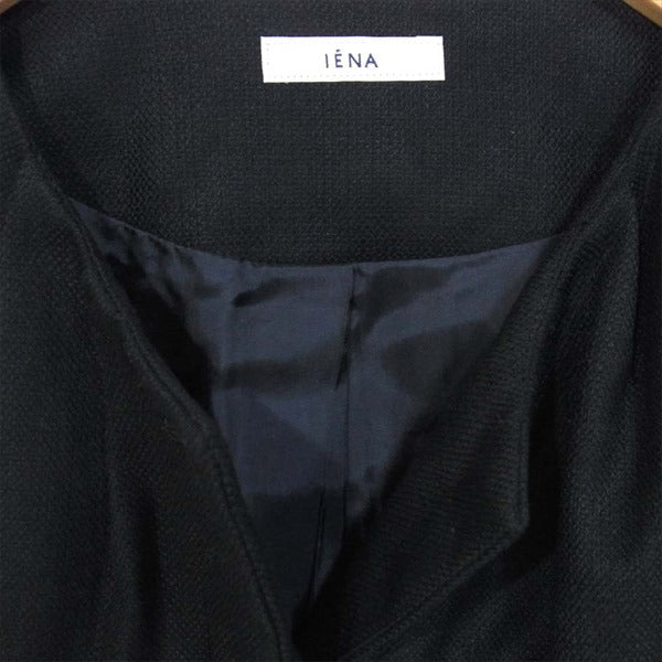 IENA イエナ タック入り ノーカラージャケット ノートカラー レディース ジャケット 黒系 表記無し【美品】【中古】